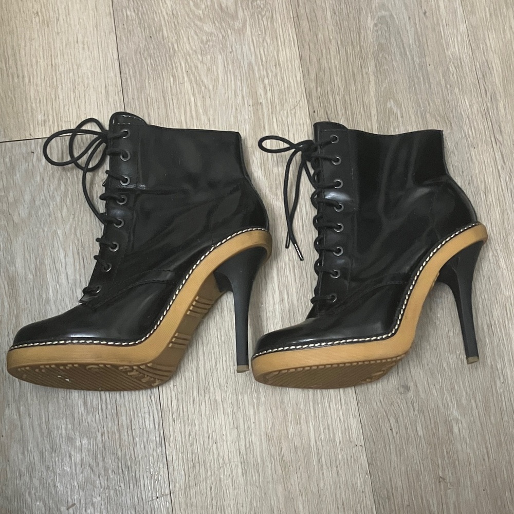 L.A.M.B. Black High Heel Boots Size: 7.5 - Picture 2 of 6